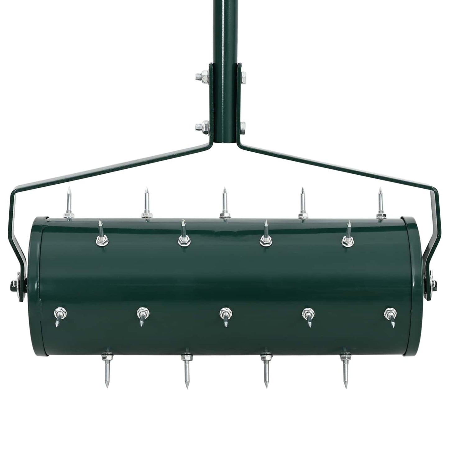 Lawn Roller Pull met Aerator Klemmen Groen 128 x 38 cm Staal