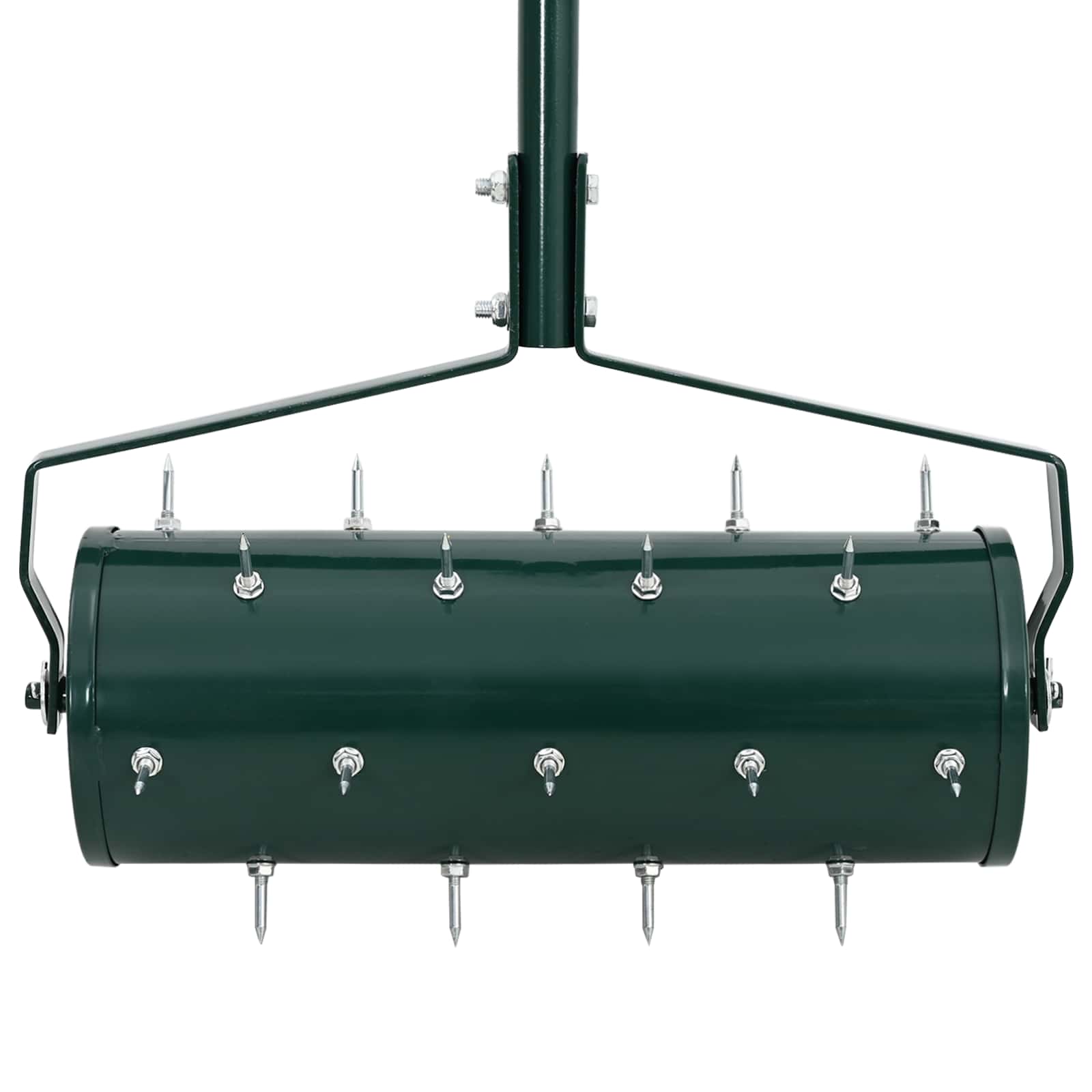 Lawn Roller Pull met Aerator Klemmen Groen 128 x 38 cm Staal