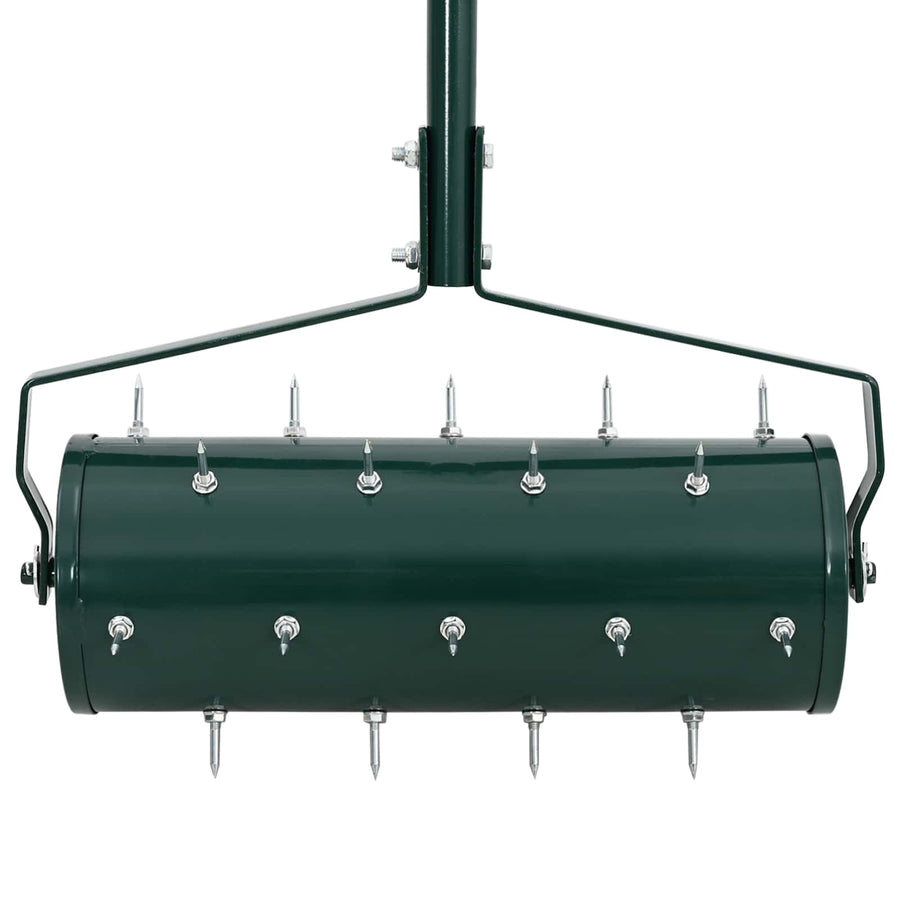 Lawn Roller Pull met Aerator Klemmen Groen 128 x 38 cm Staal