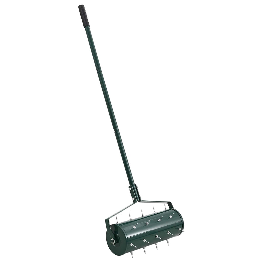 Lawn Roller Pull met Aerator Klemmen Groen 128 x 38 cm Staal
