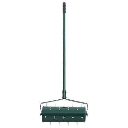 Lawn Roller Pull met Aerator Klemmen Groen 128 x 38 cm Staal