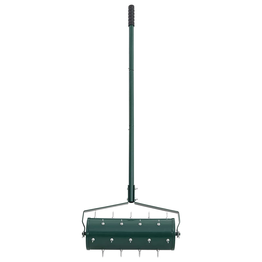 Lawn Roller Pull met Aerator Klemmen Groen 128 x 38 cm Staal