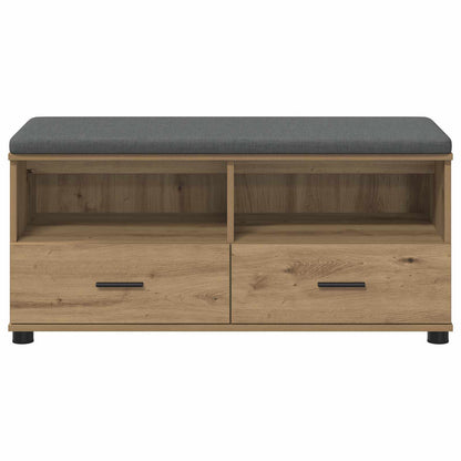 Schoenbank met kussen Artisanaal eiken 100 x 38 x 46 cm