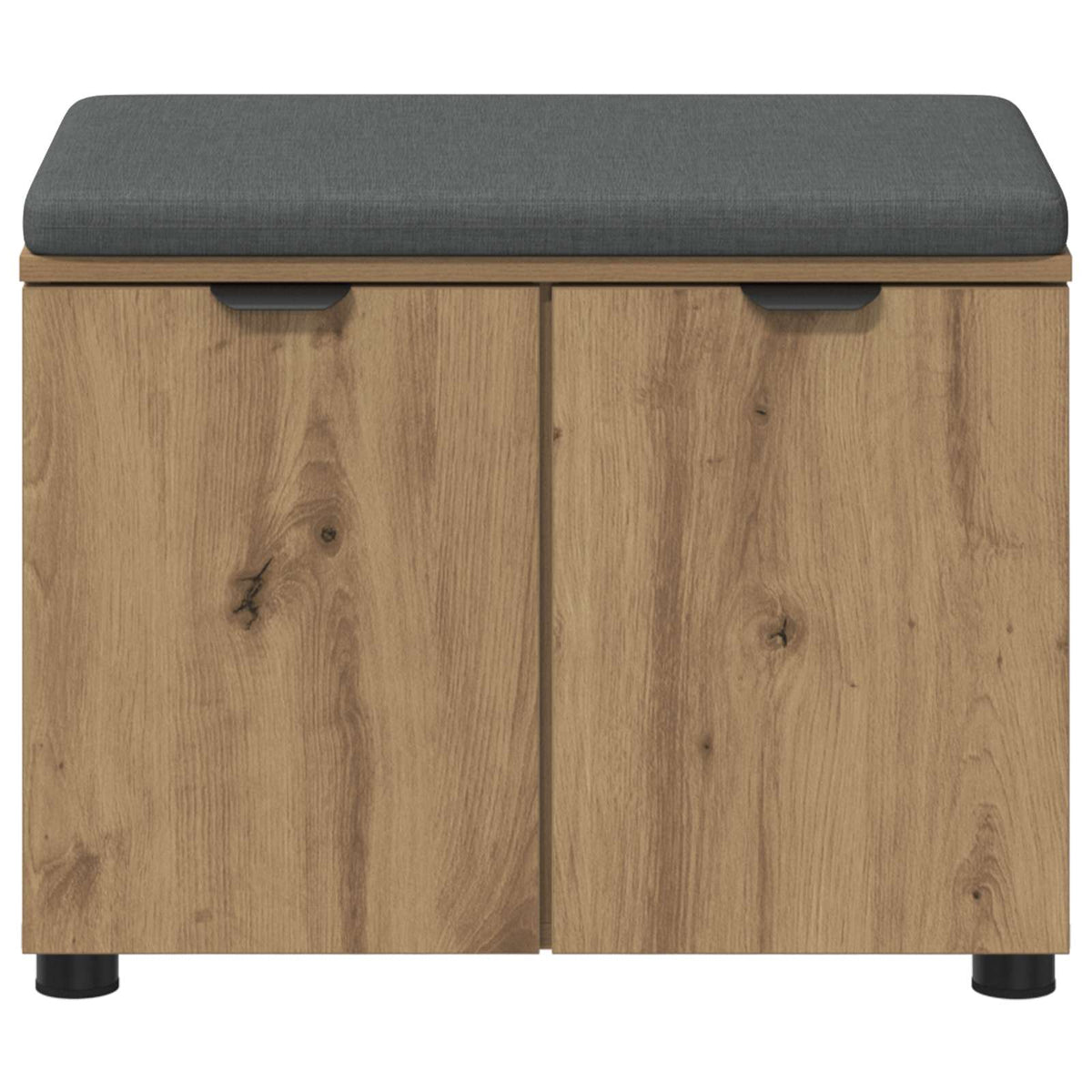 Schoenbank met kussen Artisanaal eiken 60 x 38 x 46 cm