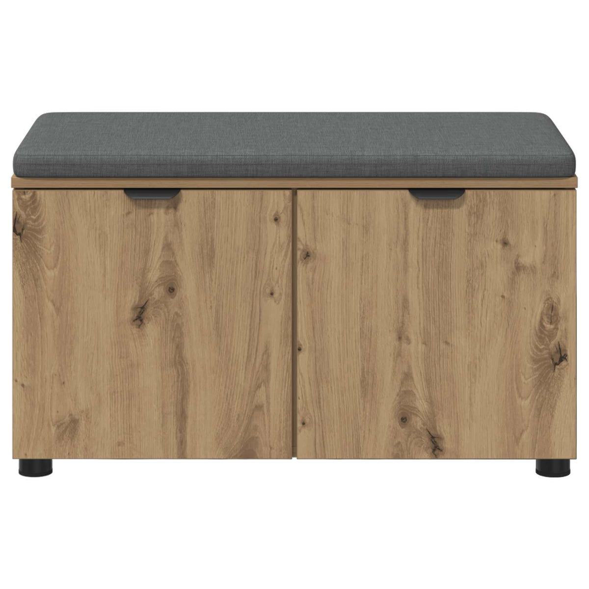 Schoenbank met kussen Artisanaal eiken 80 x 38 x 46 cm