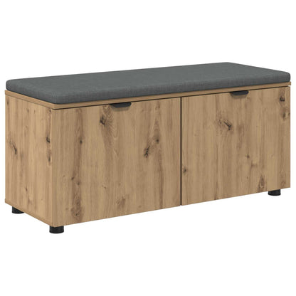 Schoenbank met kussen Artisanaal eiken 100 x 38 x 46 cm