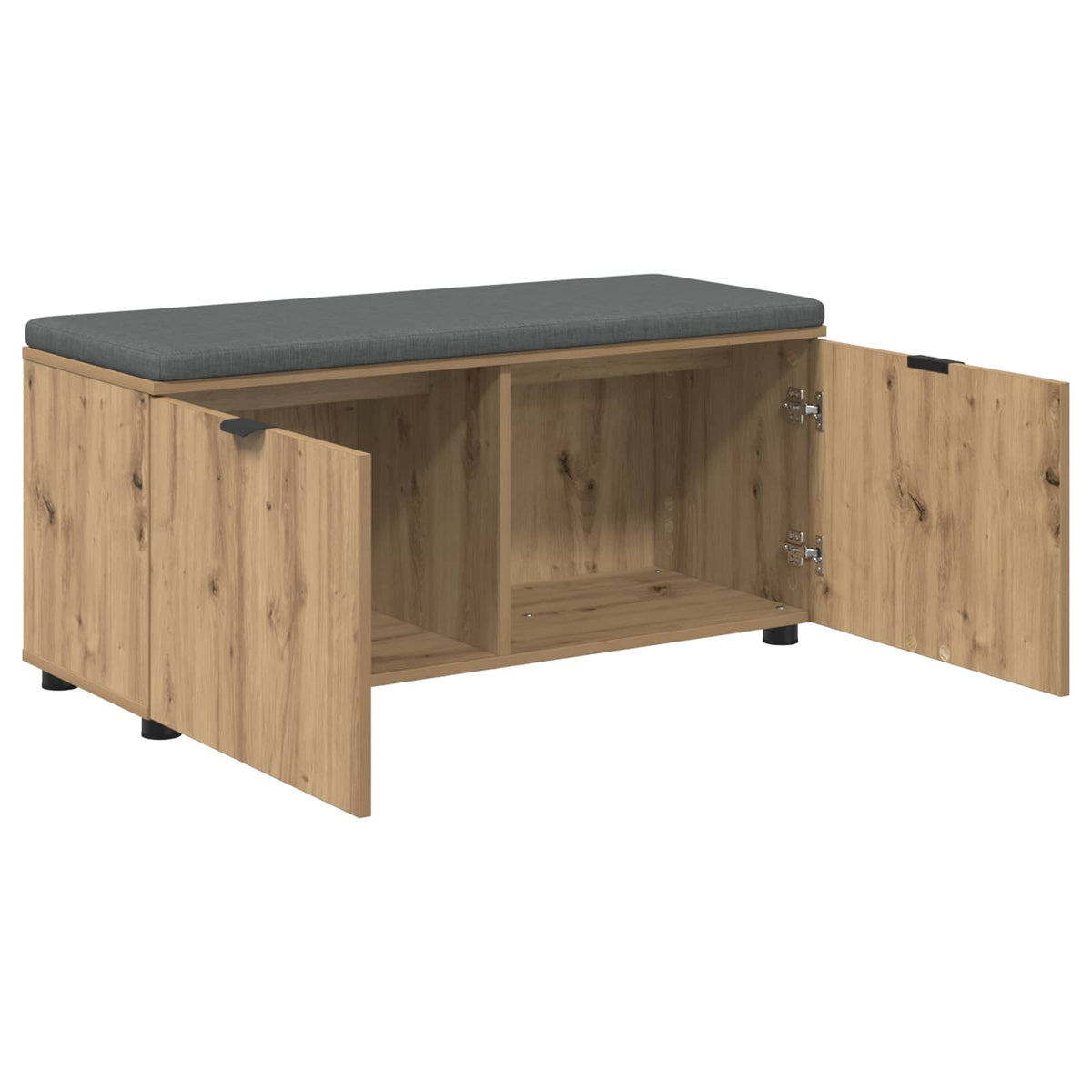 Schoenbank met kussen Artisanaal eiken 100 x 38 x 46 cm