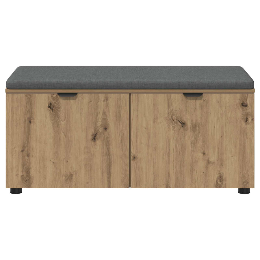 Schoenbank met kussen Artisanaal eiken 100 x 38 x 46 cm