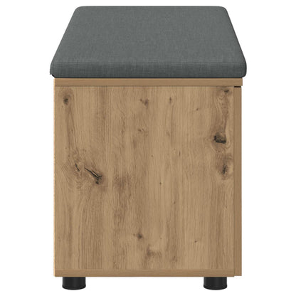 Schoenbank met kussen Artisanaal eiken 100 x 38 x 46 cm