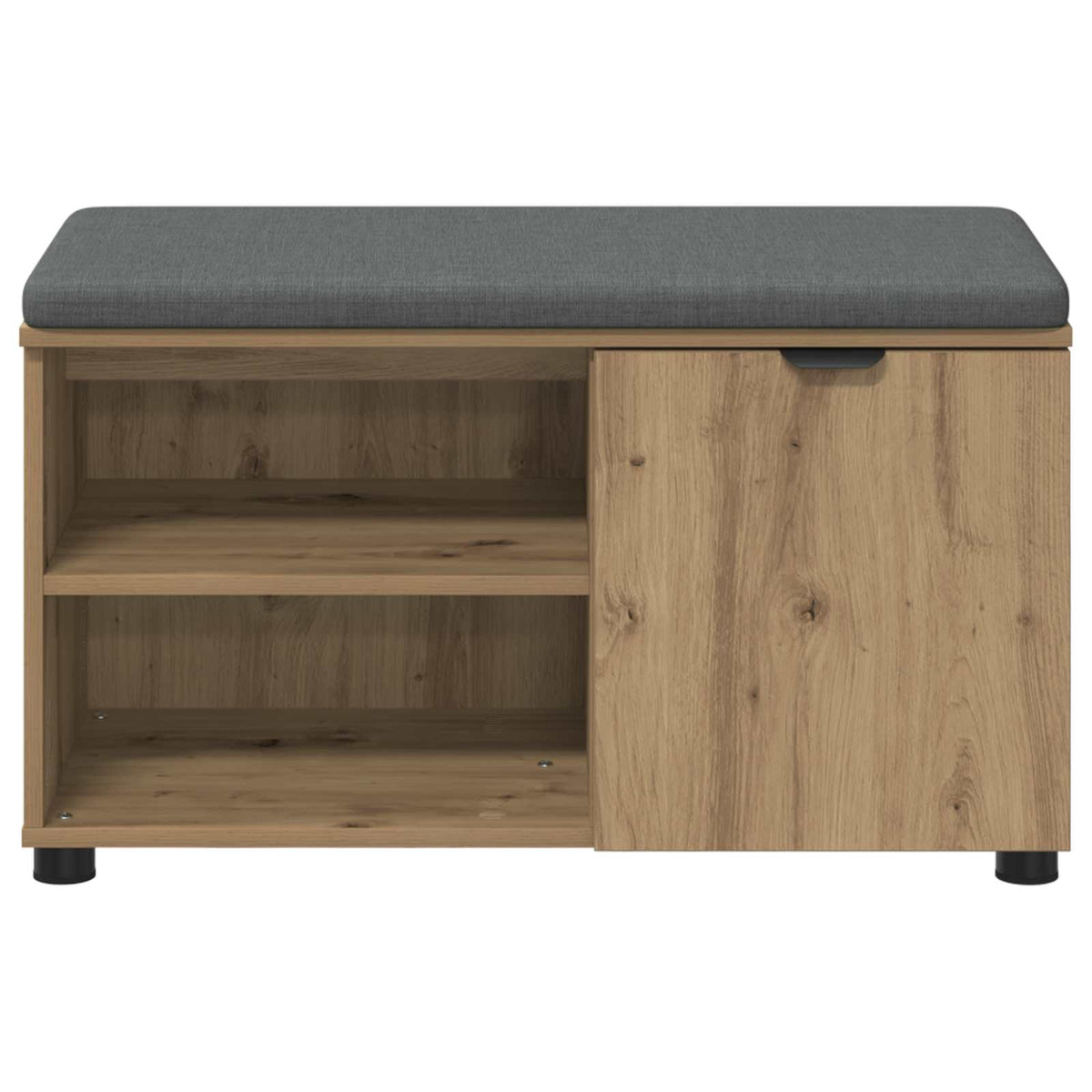 Schoenbank met kussen Artisanaal eiken 80 x 38 x 46 cm