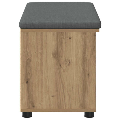 Schoenbank met kussen Artisanaal eiken 80 x 38 x 46 cm