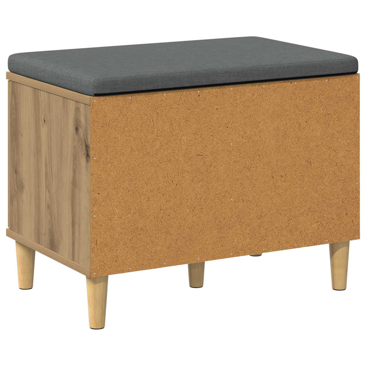 Schoenbank met kussen Artisanaal eiken 60 x 38 x 46 cm