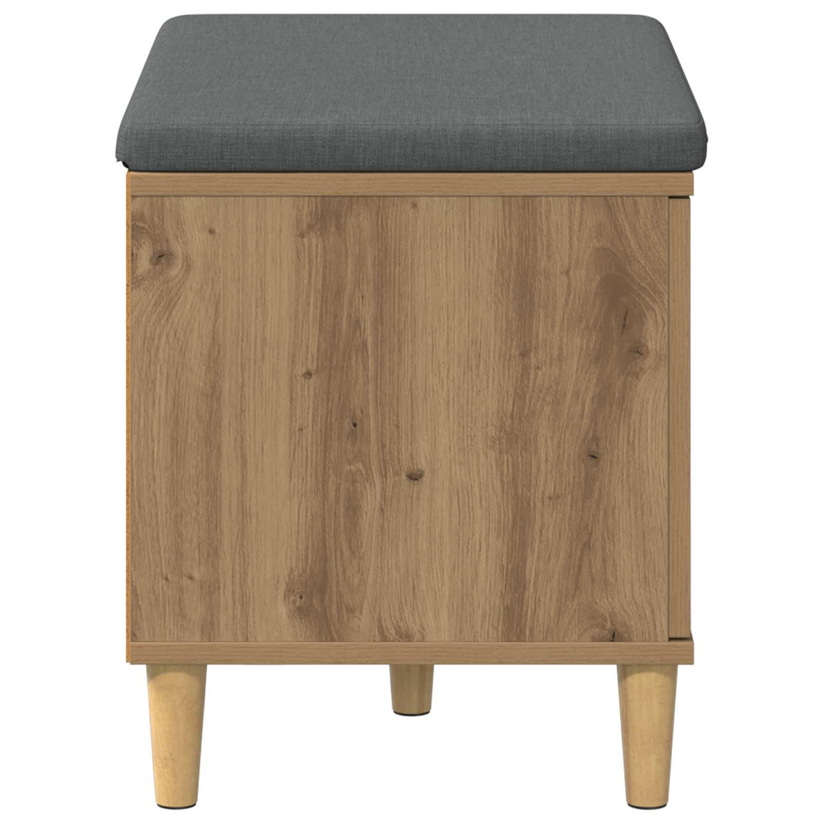 Schoenbank met kussen Artisanaal eiken 60 x 38 x 46 cm