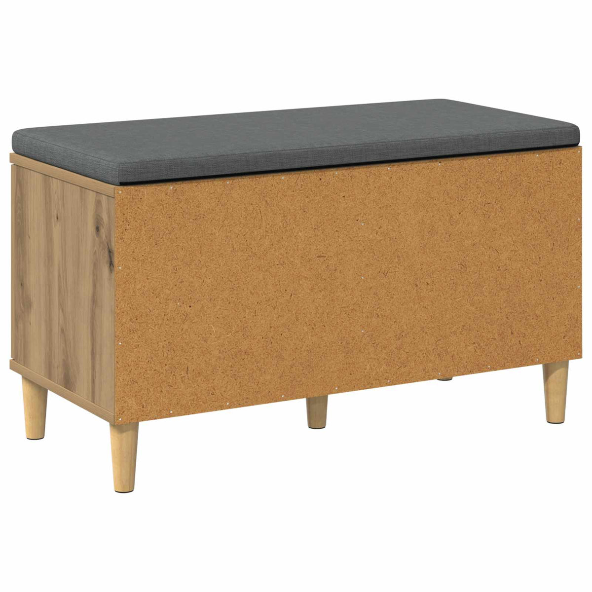 Schoenbank met kussen Artisanaal eiken 80 x 38 x 46 cm