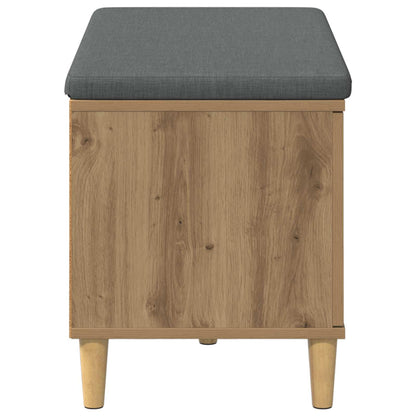 Schoenbank met kussen Artisanaal eiken 80 x 38 x 46 cm