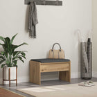 Schoenenbank 63x38x40 cm bewerkt hout donkergrijs