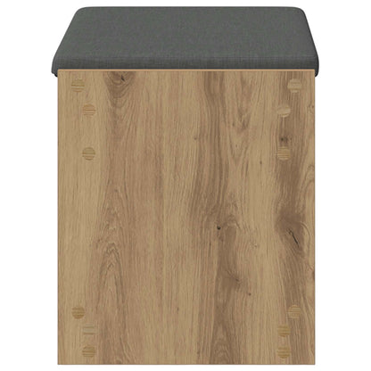 Schoenbank met kussen Artisanaal eiken 63 x 38 x 45 cm