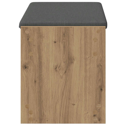 Schoenbank met kussen Artisanaal eiken 83 x 38 x 45 cm