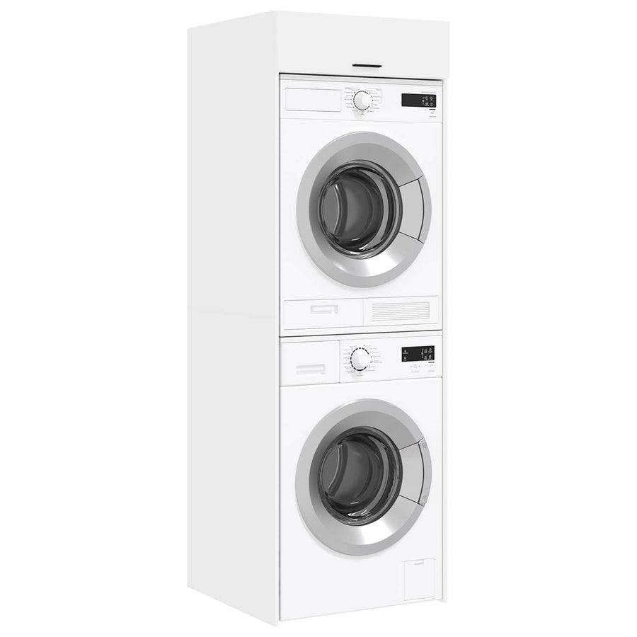 Wasmachinekast met opslag Wit 67,5 x 68 x 200 cm Bewerkt hout