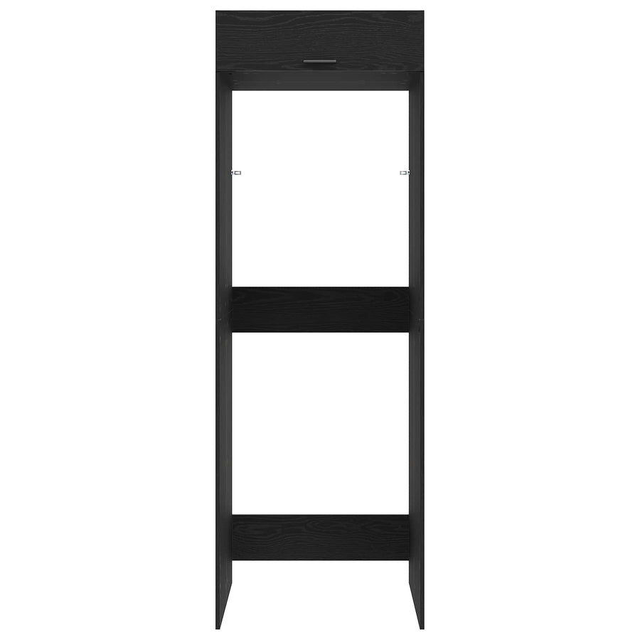Wasmachinekast Zwart Eiken 67,5 x 68 x 200 cm Bewerkt hout