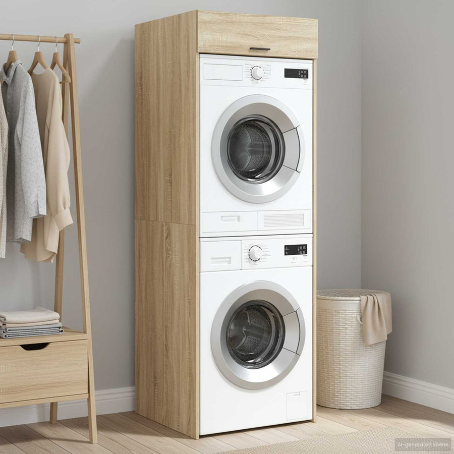 Wasmachinekast Sonoma 67,5 x 68 x 200 cm Bewerkt hout