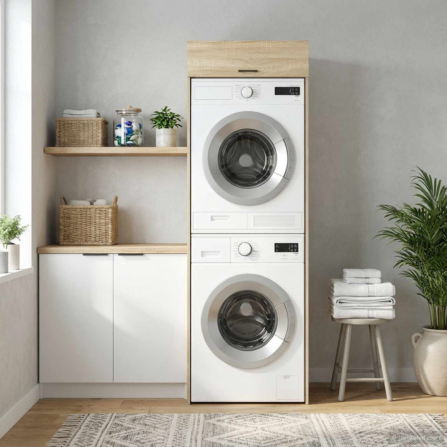 Wasmachinekast Sonoma 67,5 x 68 x 200 cm Bewerkt hout