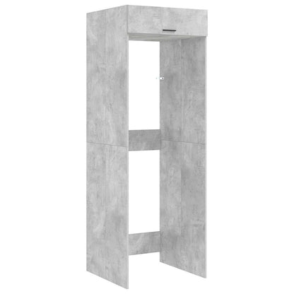 Wasmachinekast met opslag Beton 67,5 x 68 x 200 cm Bewerkt hout
