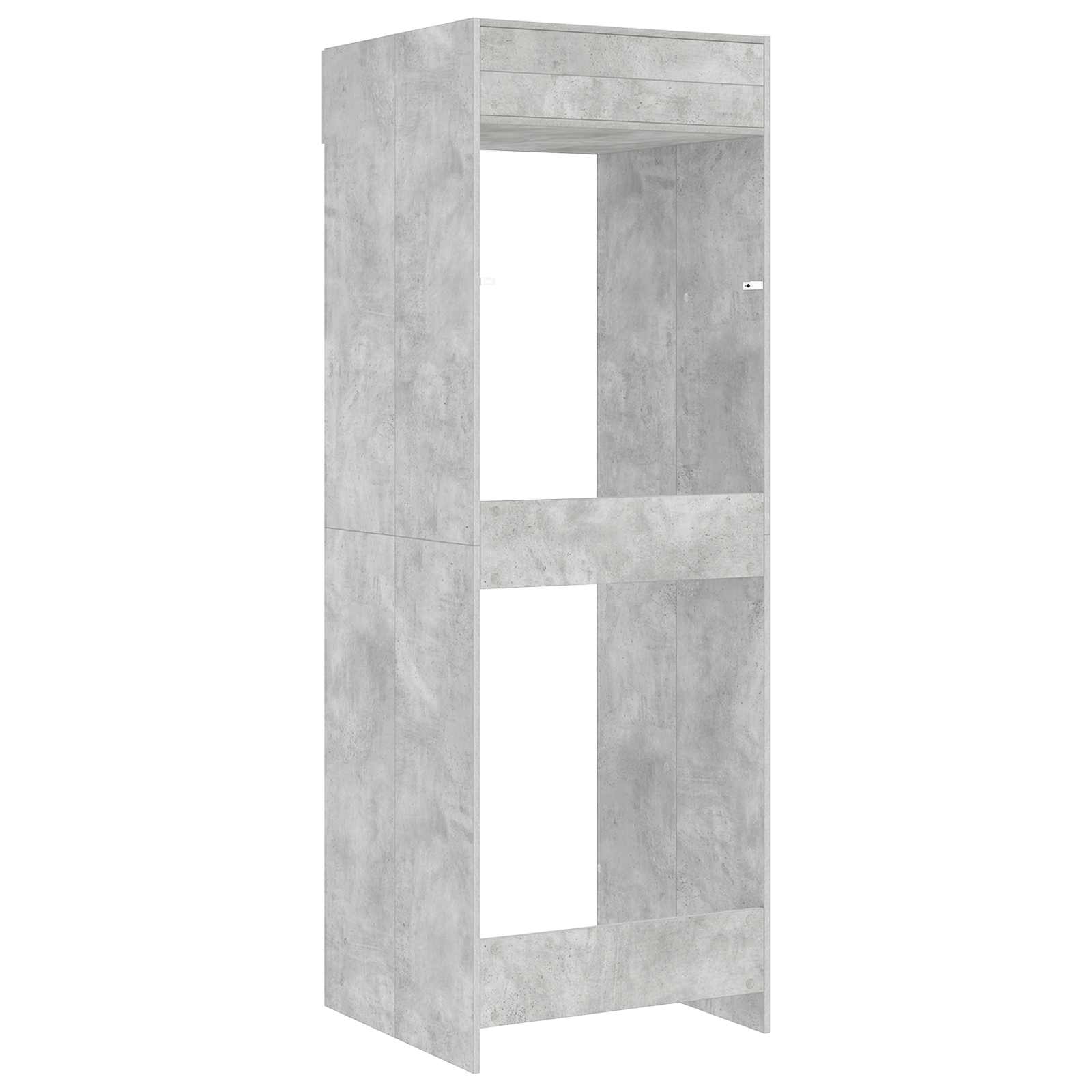 Wasmachinekast met opslag Beton 67,5 x 68 x 200 cm Bewerkt hout