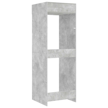 Wasmachinekast met opslag Beton 67,5 x 68 x 200 cm Bewerkt hout