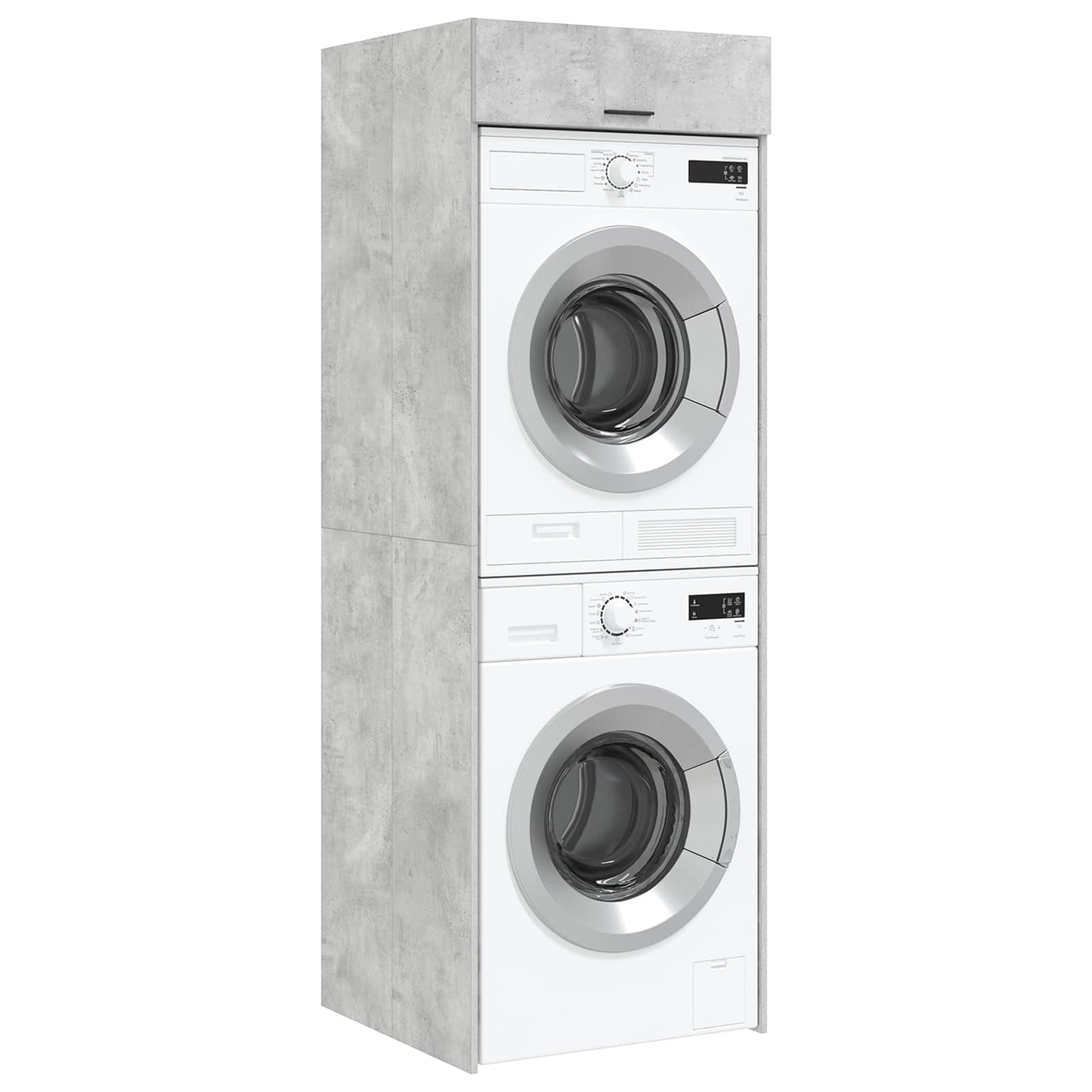 Wasmachinekast met opslag Beton 67,5 x 68 x 200 cm Bewerkt hout