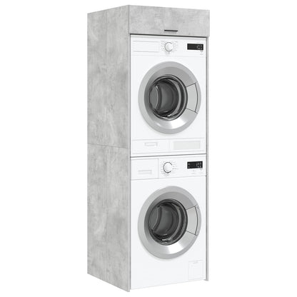 Wasmachinekast met opslag Beton 67,5 x 68 x 200 cm Bewerkt hout
