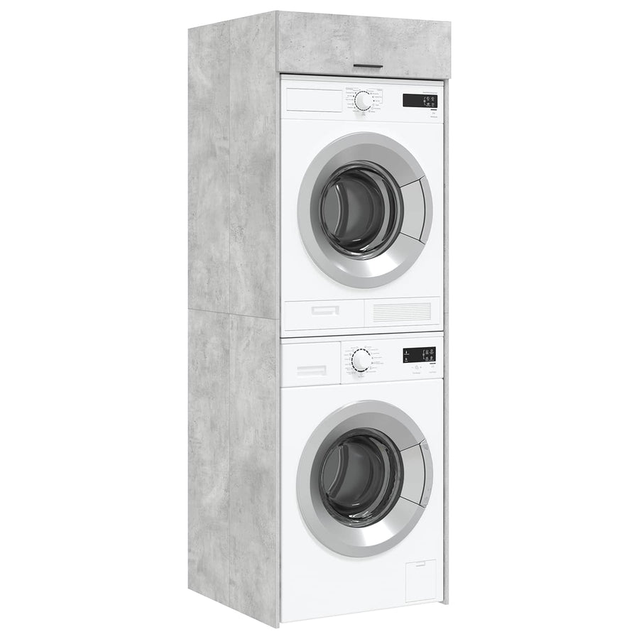 Wasmachinekast met opslag Beton 67,5 x 68 x 200 cm Bewerkt hout