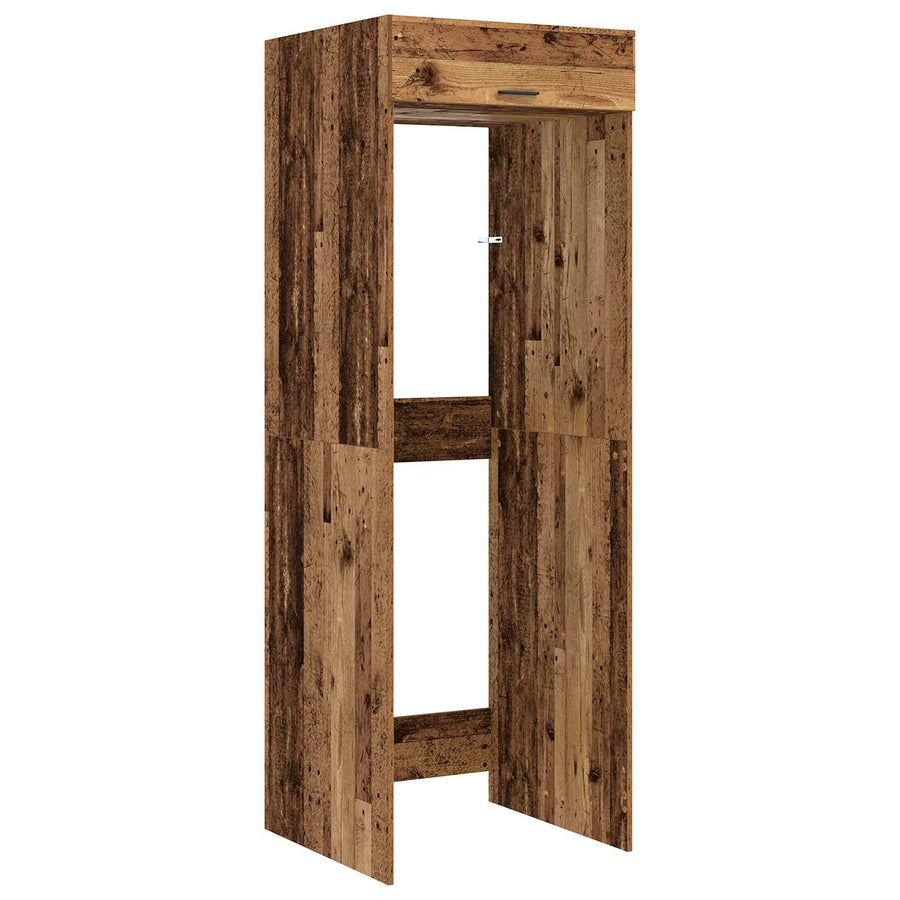 Wasmachinekast Oudhout 67,5 x 68 x 200 cm Bewerkt hout
