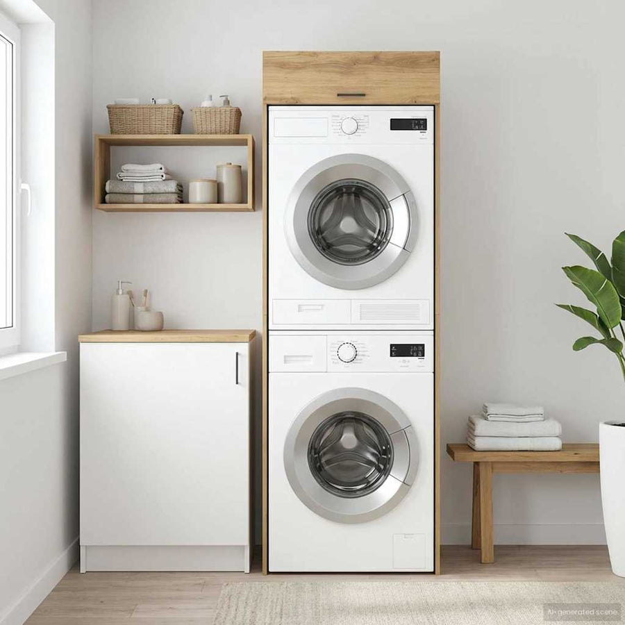 Wasmachinekast Artisan Eiken 67,5 x 68 x 200 cm Bewerkt hout