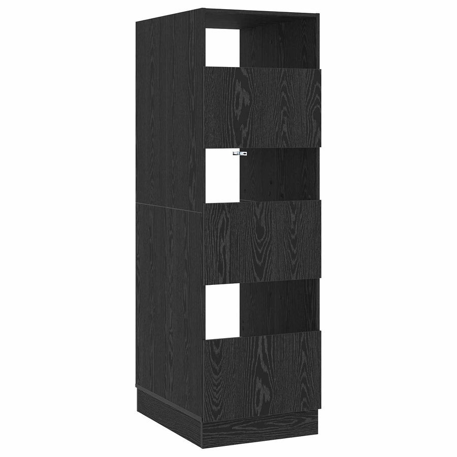 Wasmeubel met opslag Zwart Eiken 50 x 68 x 162 cm Bewerkt hout