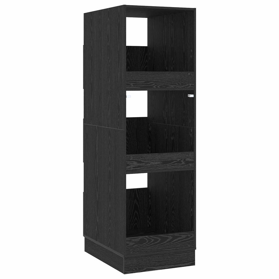 Wasmeubel met opslag Zwart Eiken 50 x 68 x 162 cm Bewerkt hout