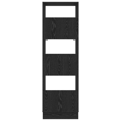 Wasmeubel met opslag Zwart Eiken 50 x 68 x 162 cm Bewerkt hout