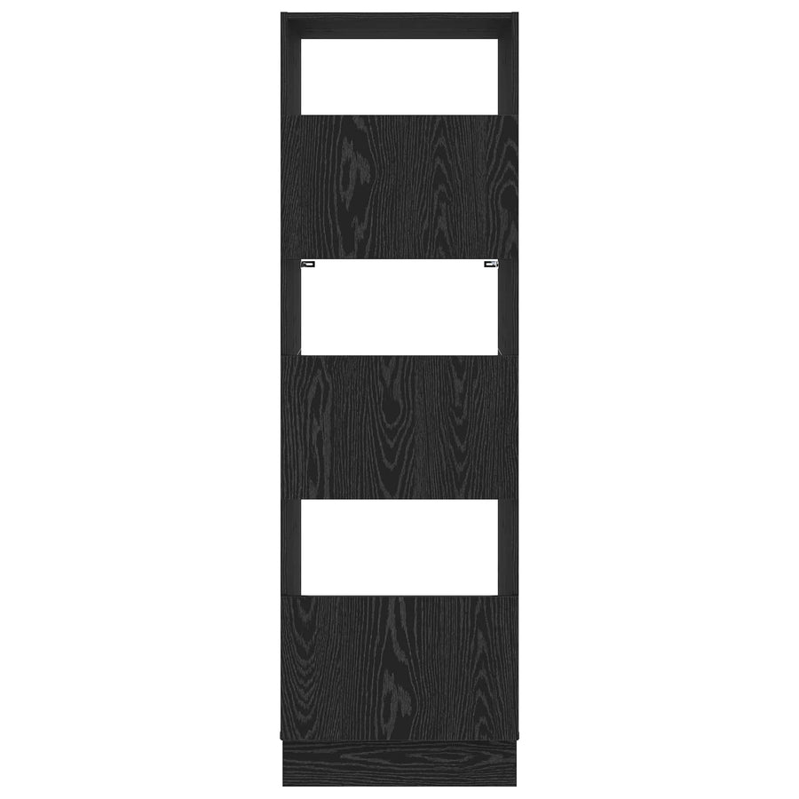 Wasmeubel met opslag Zwart Eiken 50 x 68 x 162 cm Bewerkt hout