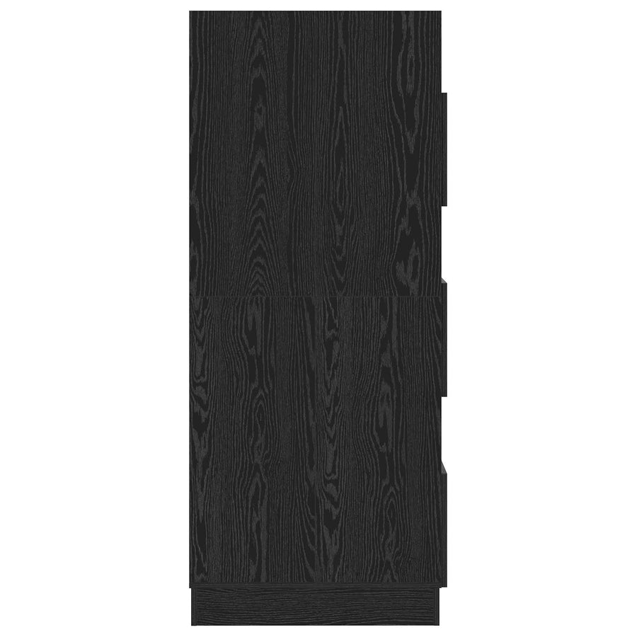 Wasmeubel met opslag Zwart Eiken 50 x 68 x 162 cm Bewerkt hout