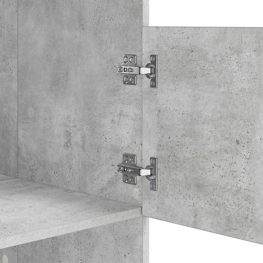 Wasmeubel met opslag Betonkleurig 50 x 68 x 162 cm Bewerkt hout