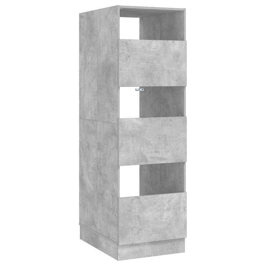 Wasmeubel met opslag Betonkleurig 50 x 68 x 162 cm Bewerkt hout