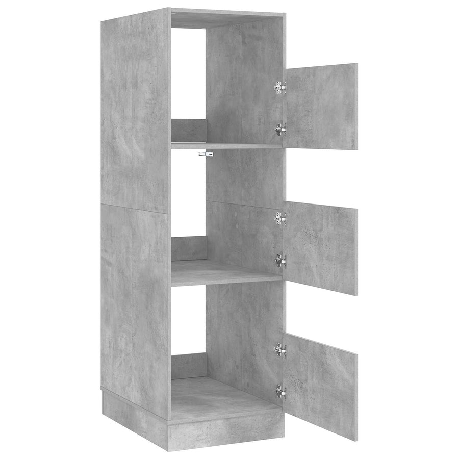 Wasmeubel met opslag Betonkleurig 50 x 68 x 162 cm Bewerkt hout