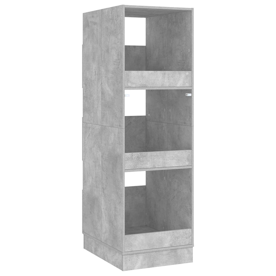 Wasmeubel met opslag Betonkleurig 50 x 68 x 162 cm Bewerkt hout