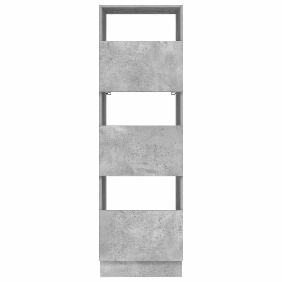 Wasmeubel met opslag Betonkleurig 50 x 68 x 162 cm Bewerkt hout