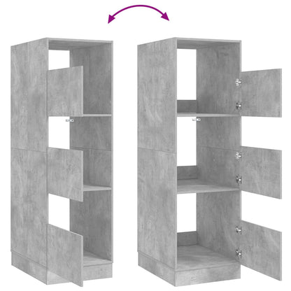 Wasmeubel met opslag Betonkleurig 50 x 68 x 162 cm Bewerkt hout