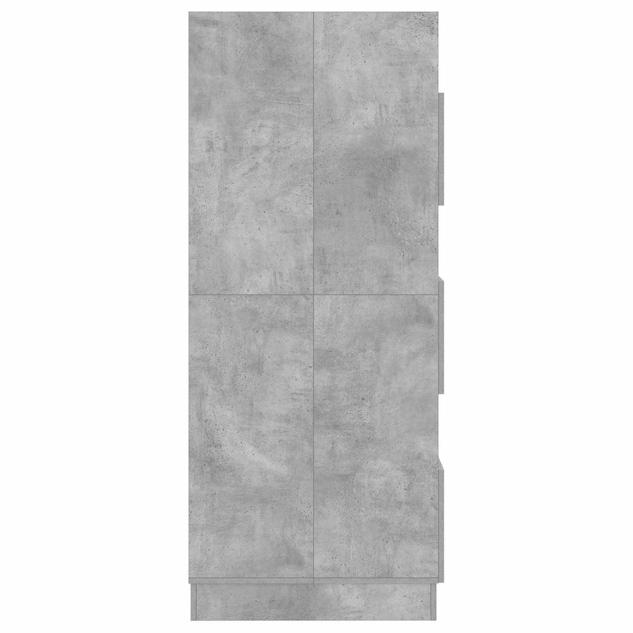 Wasmeubel met opslag Betonkleurig 50 x 68 x 162 cm Bewerkt hout