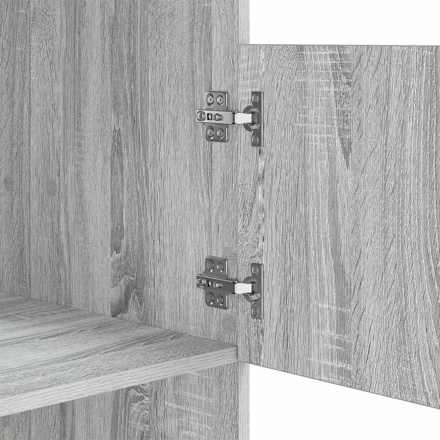 Wasmeubel met opslag Grijs Sonoma 50 x 68 x 162 cm Bewerkt hout