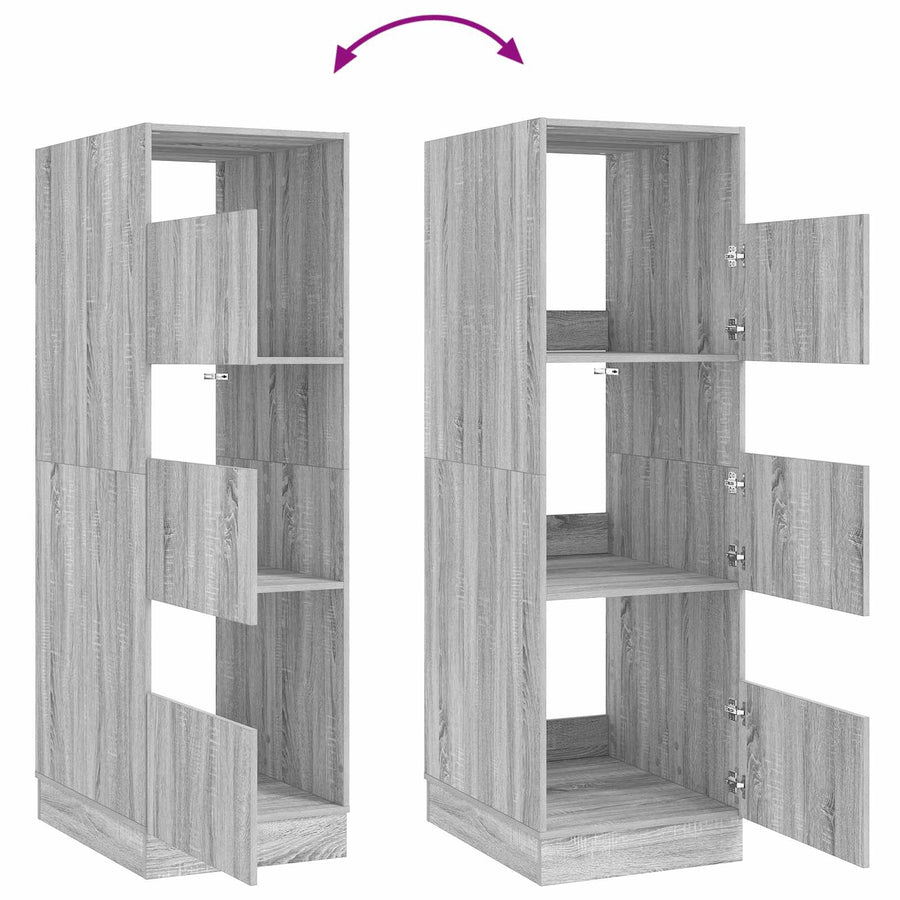 Wasmeubel met opslag Grijs Sonoma 50 x 68 x 162 cm Bewerkt hout