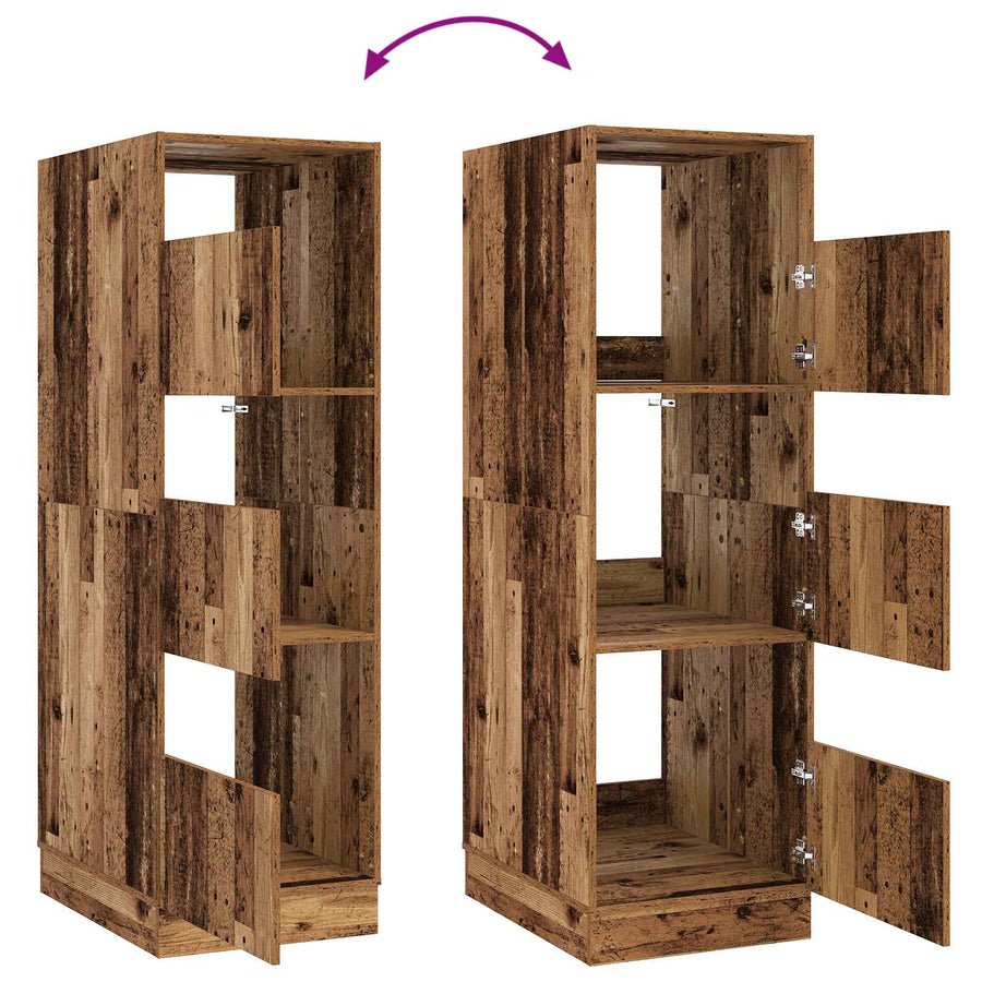 Wasmeubel met opslag met de deur Oudhout Bewerkt hout