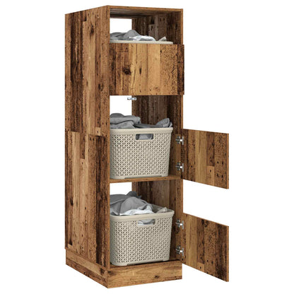 Wasmeubel met opslag met de deur Oudhout Bewerkt hout